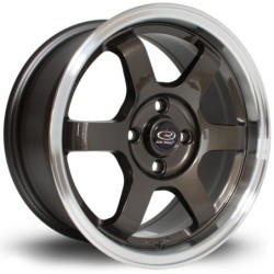 Rota Grid 15x7" 4x100 ET40, Gunmetal, Polished Lip