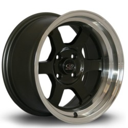 Rota Grid V 15x8" 4x100 ET0, Gunmetal, Polished Lip