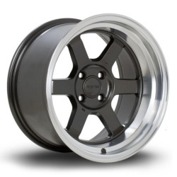 Rota Grid V 15x9" 4x100 ET0, Gunmetal, Polished Lip
