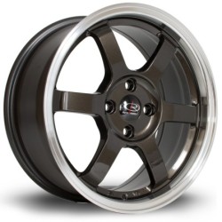 Rota Grid 16x7" 4x100 ET40, Gunmetal, Polished Lip