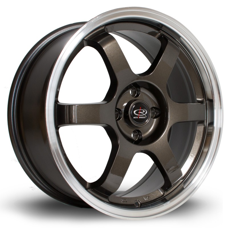 Rota Grid 17x7.5" 5x114.3 ET45, Gunmetal, Polished Lip