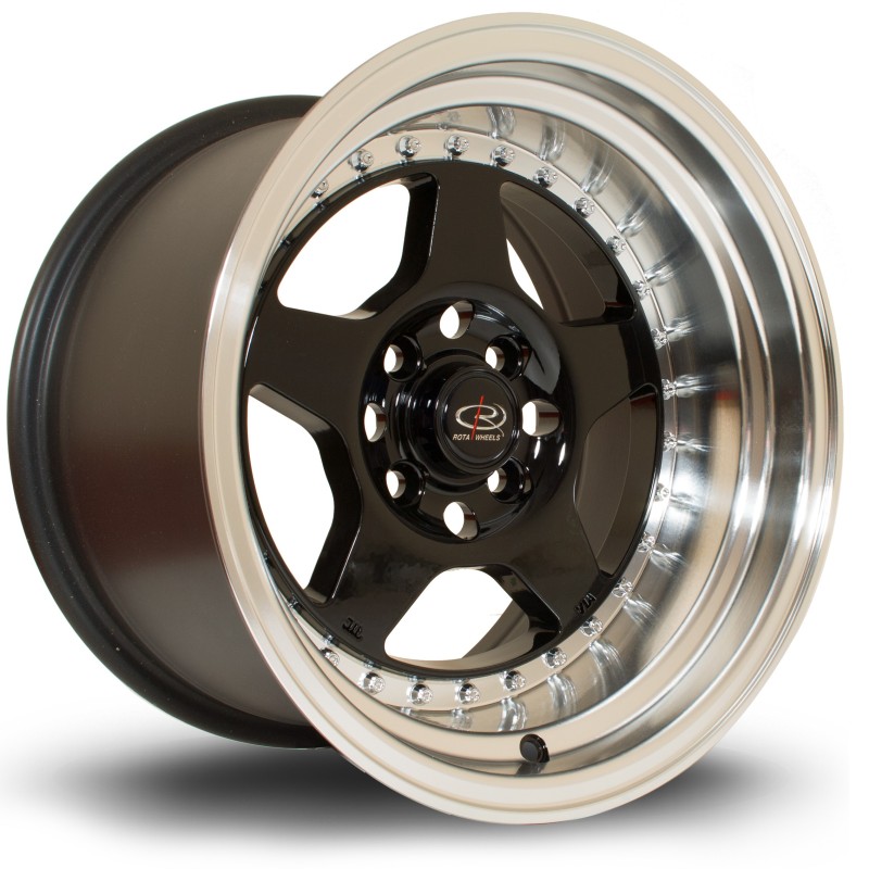 Rota Kyusha 15x9" 4x100, ET0, Black Brillant, Polished Lip