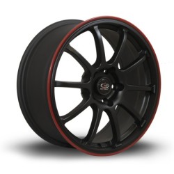 Rota Force 17x8" 5x100 ET35, Flat Black, Red Lip