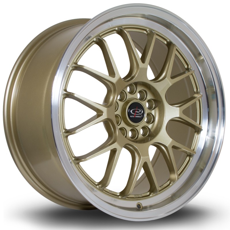 Rota MXR 18x8.5" 5x100/114.3 ET44, Gold, Polished Lip