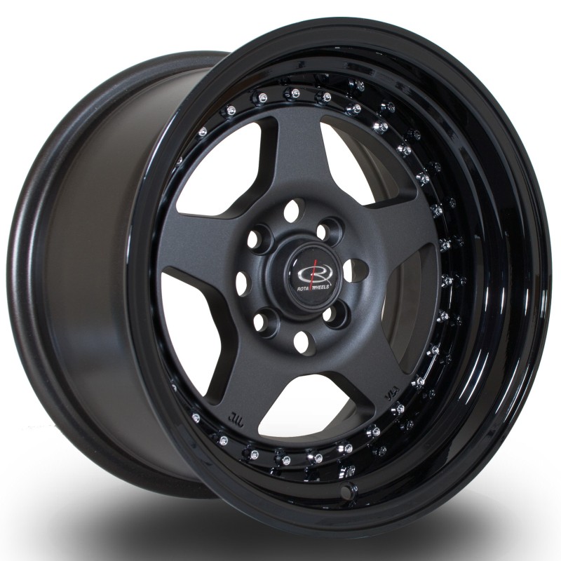 Rota Kyusha 15x8" 4x114.3 ET0, Gunmetal, Black Lip