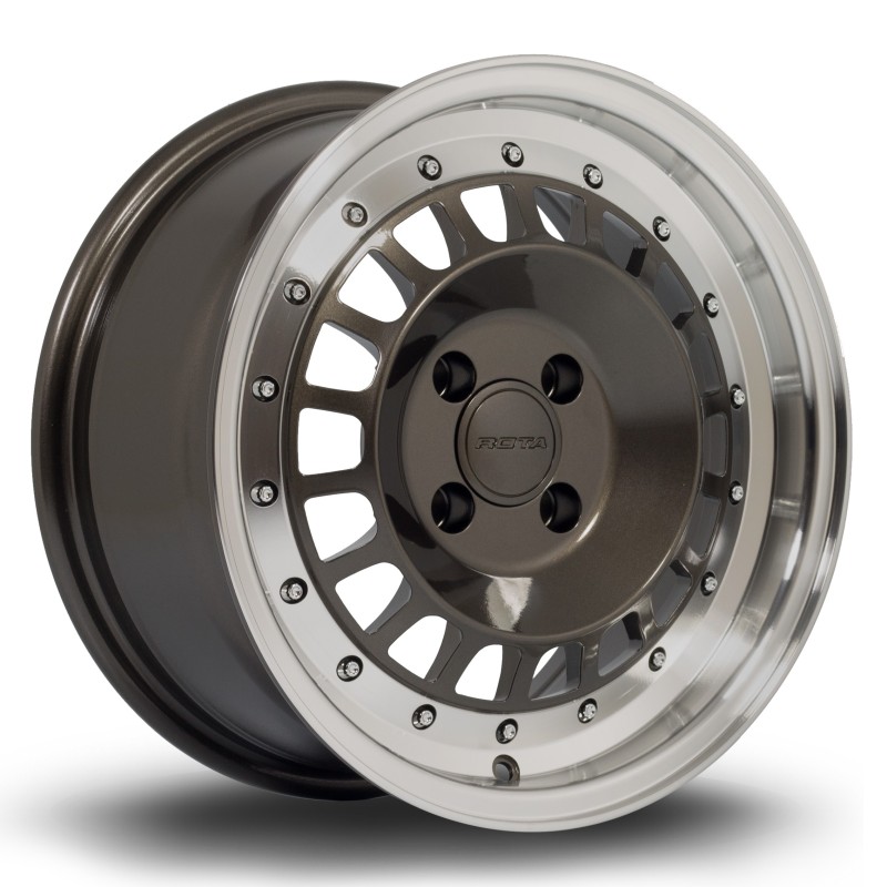 Rota Speciale 15x7" 4x100 ET20, Gunmetal, Polished Lip