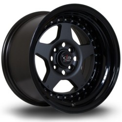 Rota Kyusha 15x9" 4x114.3 ET0, Flat Black, Gloss Black Lip