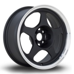 Rota Slipstream 15x6.5" 4x95.25 ET7, Flat Black, Polished Lip
