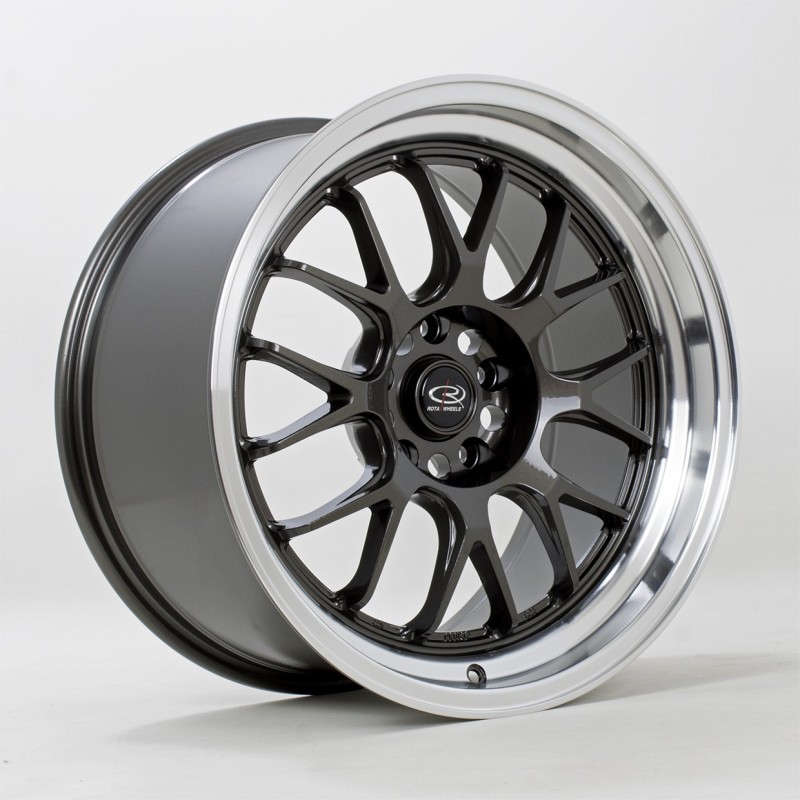 Rota MXR 18x9.5" 5x114.3 ET38, Gunmetal, Polished Lip