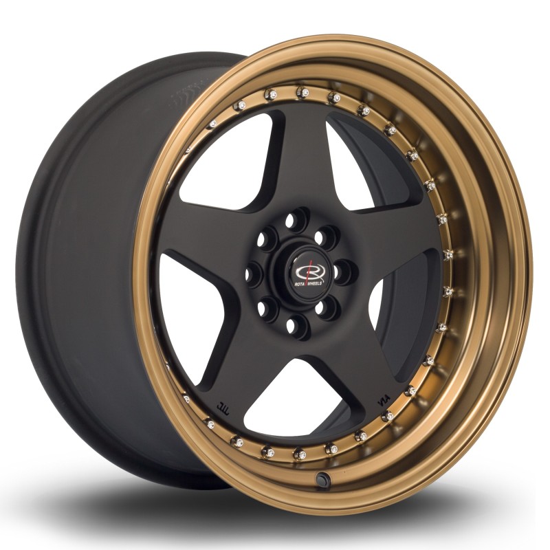 Rota Kyusha 17x9" 4x100/108 ET20, Flat Black, Bronze Lip