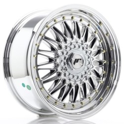 Japan Racing JR-9 18x8" (4 & 5 hole custom PCD) ET35, Chrome / Titanium