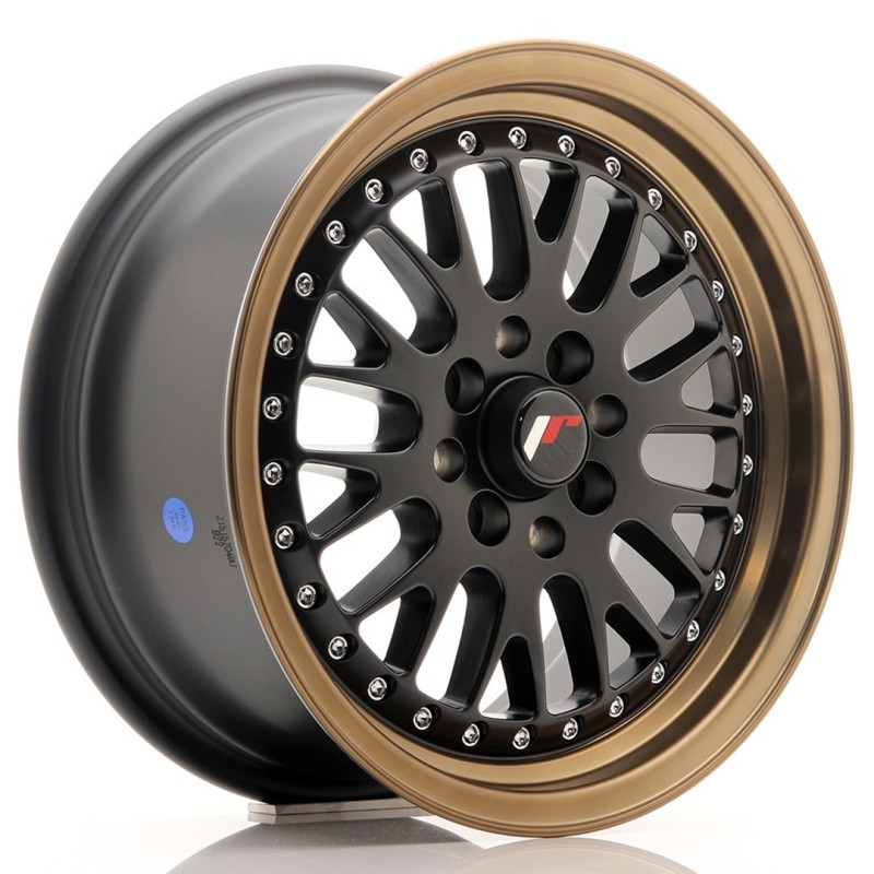 Japan Racing JR-10 15x7" 4x100/108 ET30, Flat Black, Bronze Lip