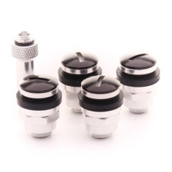 Flat Aluminium Air Valves - Black (set of 4)