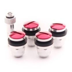 Flat Aluminium Air Valves - Magenta (set of 4)