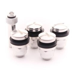 Flat Aluminium Air Valves - Silver (set of 4)